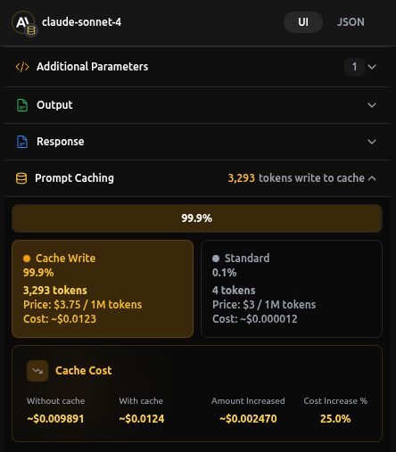 Cache write with Anthropic Prompt Caching